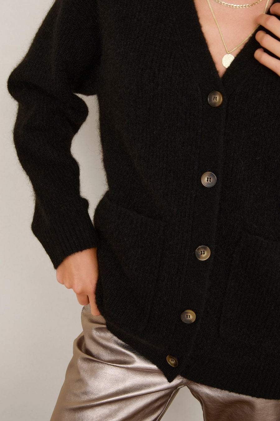 Becky Boyfriend Cardigan - Black