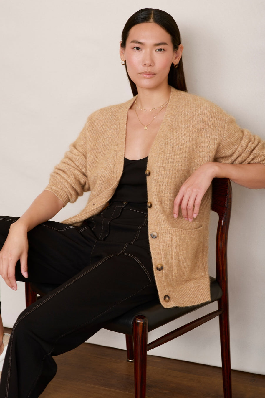 Becky Boyfriend Cardigan - Caramel