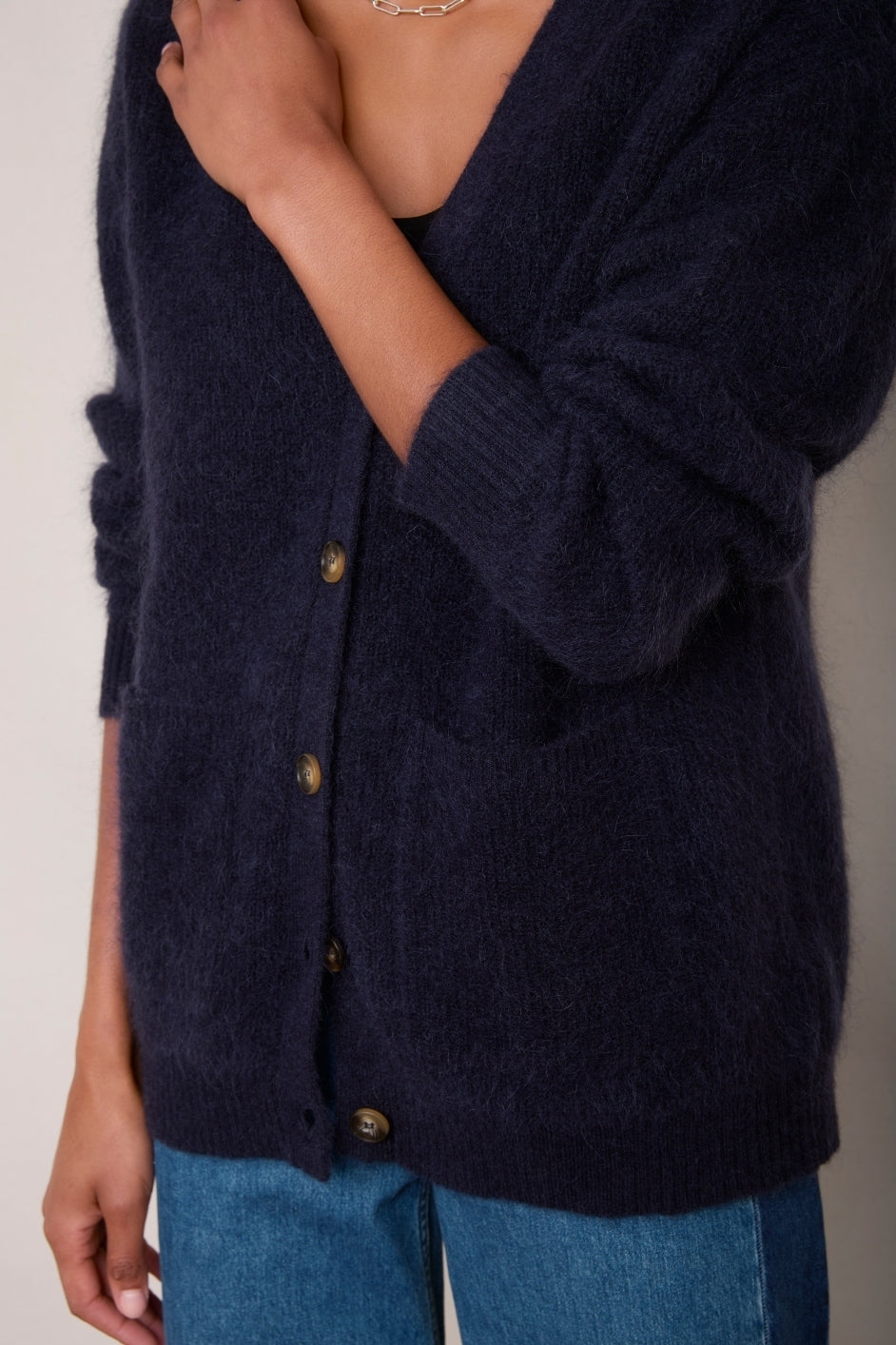 Becky Boyfriend Cardigan - Midnight