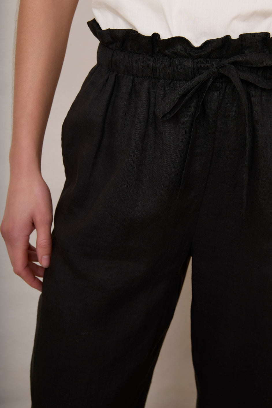 Beth Linen Trouser - Black