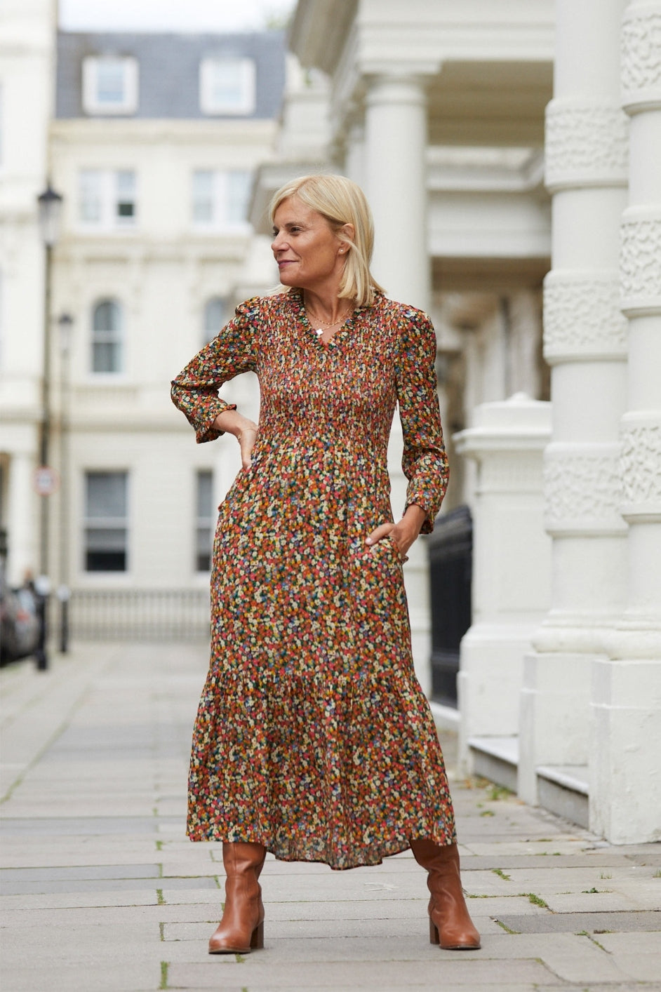 Betty Smocked Dress - Multi – WYSE London