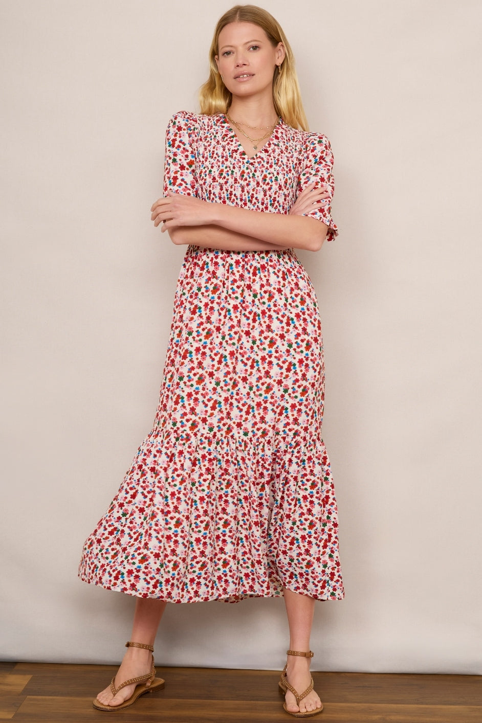 Betty Dress - Ecru floral