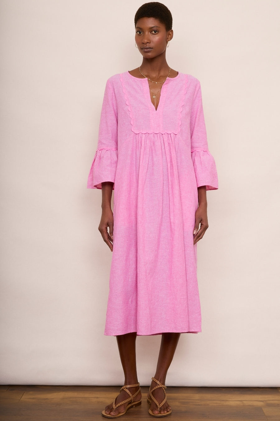 Billie Scallop Dress - Pink