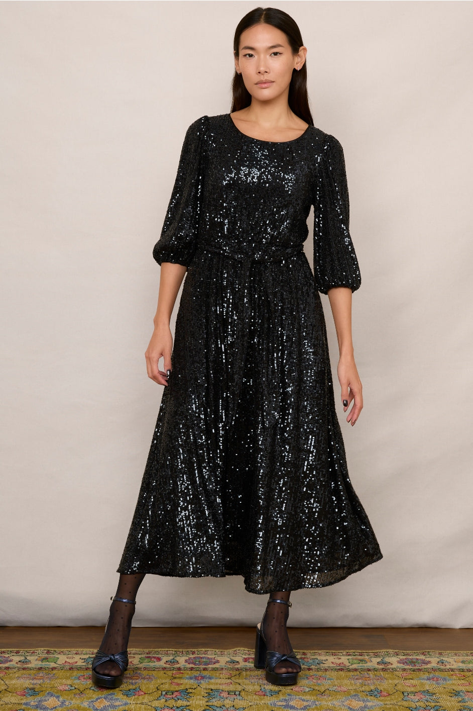 Isla Sequin Dress - Blue/Black