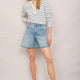 Brielle Long Scallop Short - Mid Wash