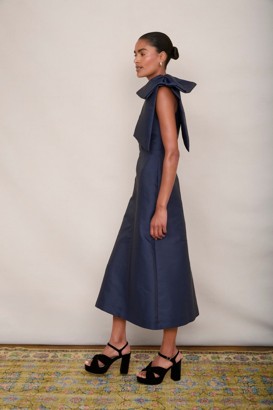 Brydie Bow Dress - Midnight