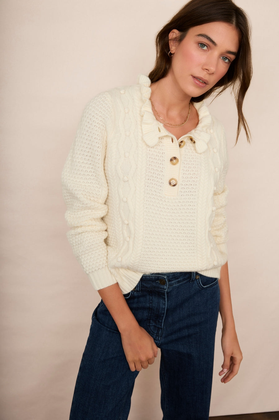 Corinna Cable Jumper - Ivory