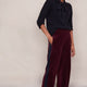 Camille Velour Trouser - Deep Plum