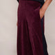 Camille Velour Trouser - Deep Plum