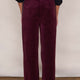 Camille Velour Trouser - Deep Plum