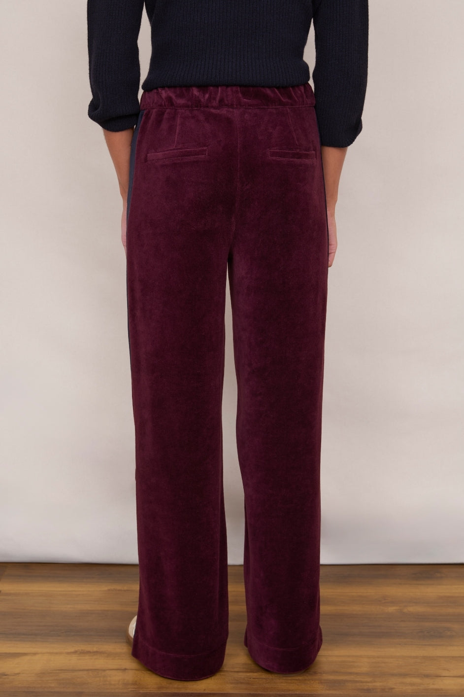 Camille Velour Trouser - Deep Plum