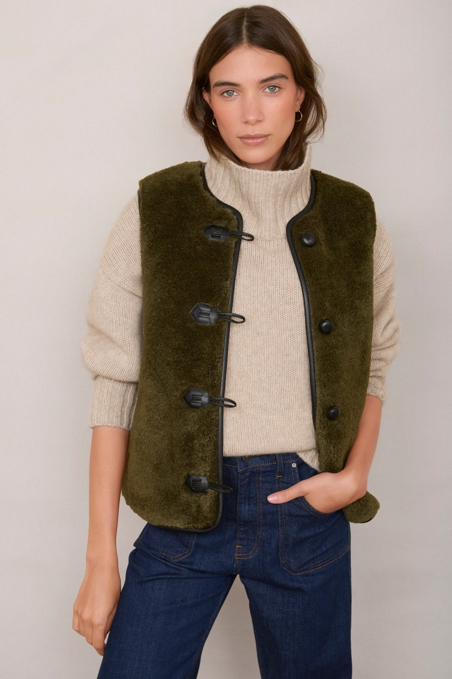 Carina Duffle Gilet - Khaki