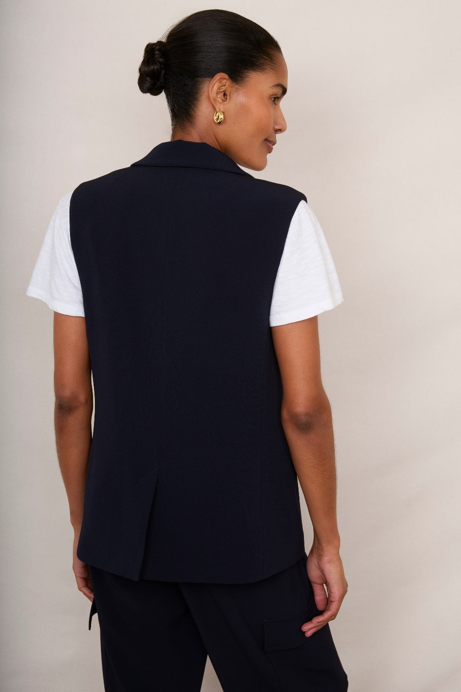 Carlotta Sleeveless Blazer - Midnight