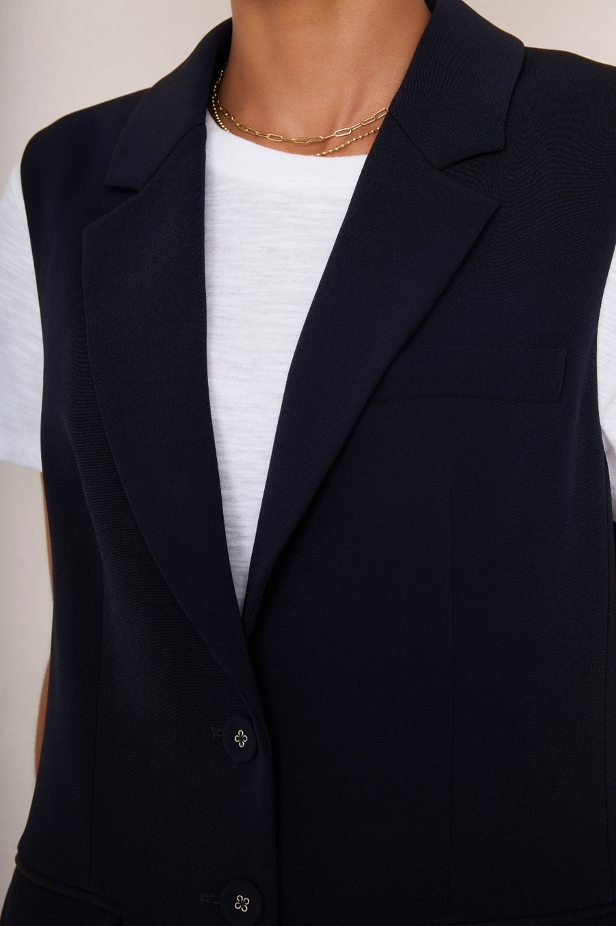 Carlotta Sleeveless Blazer - Midnight