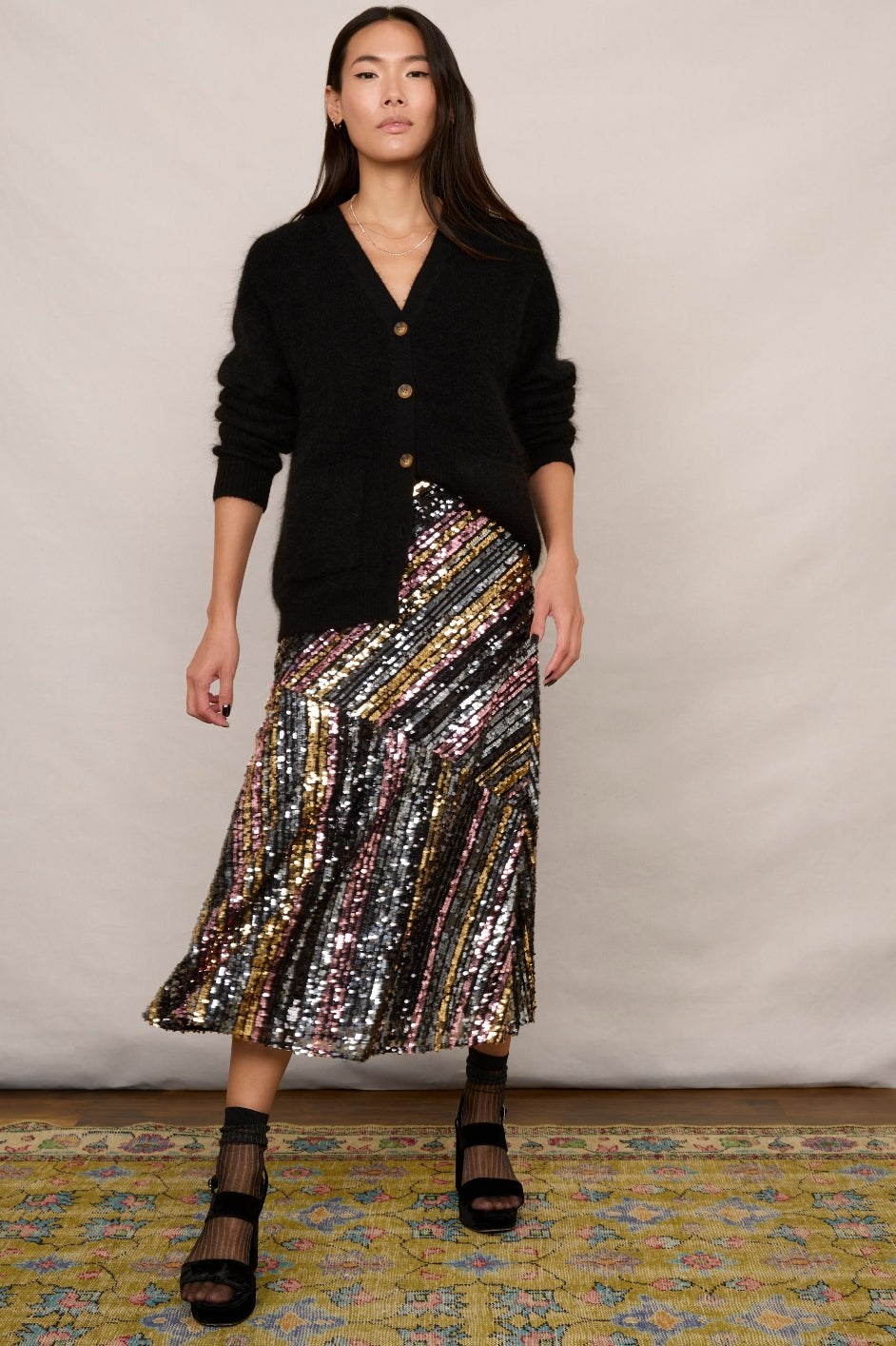 Carrie Sequin Skirt - Multi