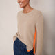 Cassie Cashmere Jumper - Oat/Neon Pink/Neon Orange