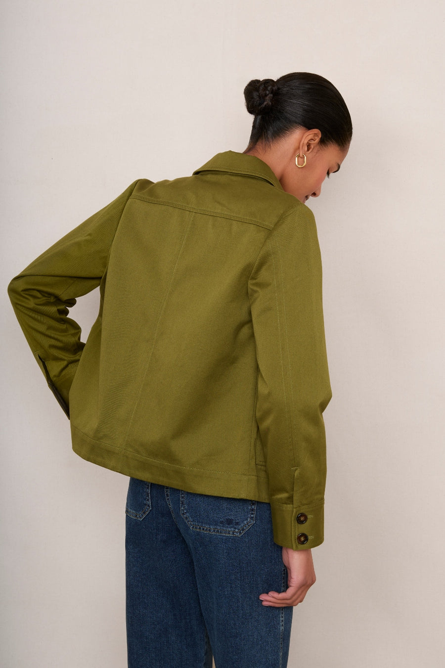 Cassie Cotton Jacket - Olive Green