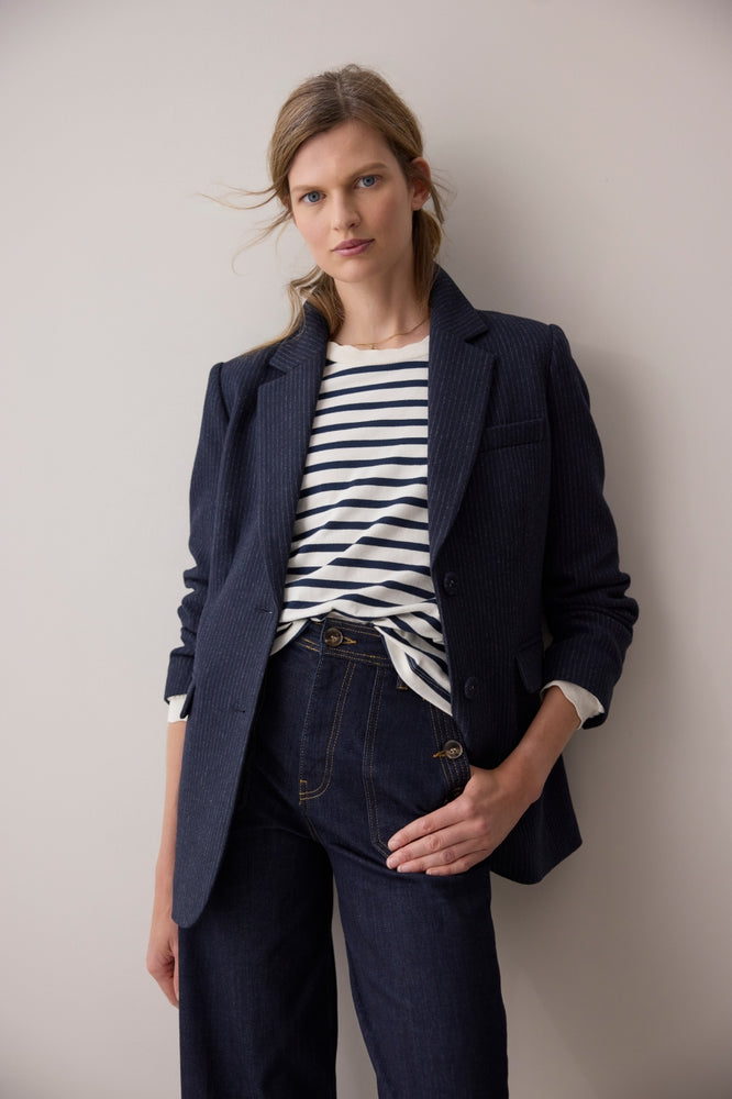 Margaux Blazer - Midnight Pinstripe