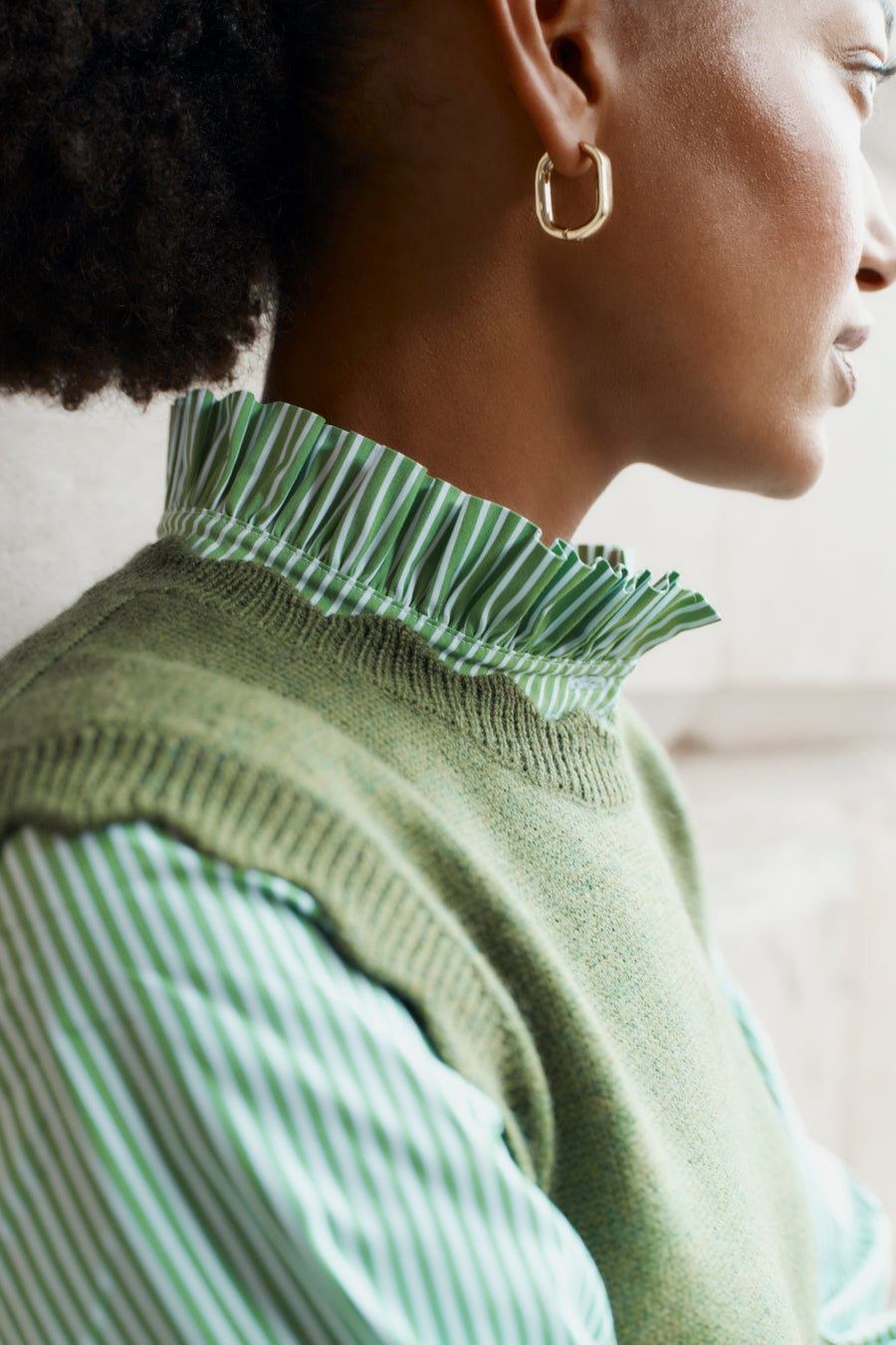 Clemmy Shirt - Green Stripe