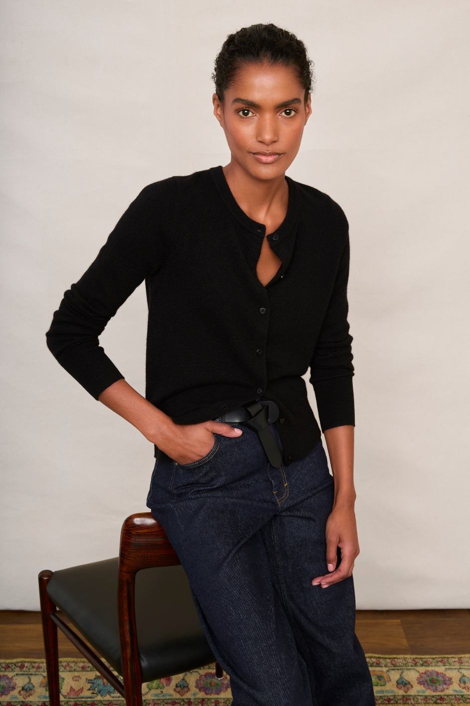 Cath Cashmere Cardigan - Black