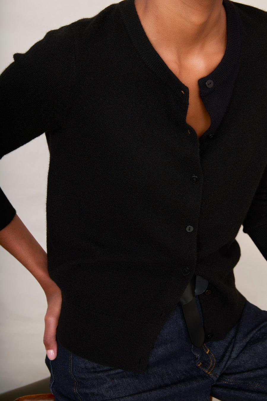 Cath Cashmere Cardigan - Black