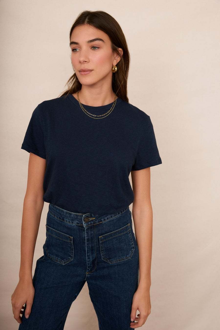 Celina Crew Neck Tee - Midnight