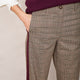 Charlotte Check Trouser - Tan/Plum