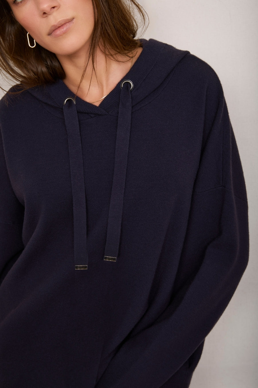 Chloe Knitted Travel Hoodie - Midnight