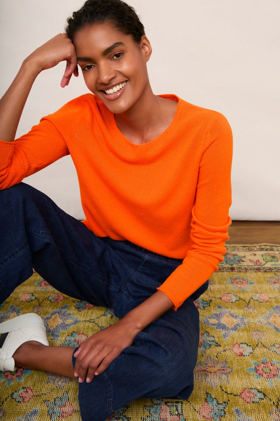 Chrissie Cashmere Jumper - Neon Orange