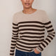 Chrissie Cashmere Jumper - Oat/Chocolate Stripe