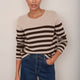 Chrissie Cashmere Jumper - Oat/Chocolate Stripe