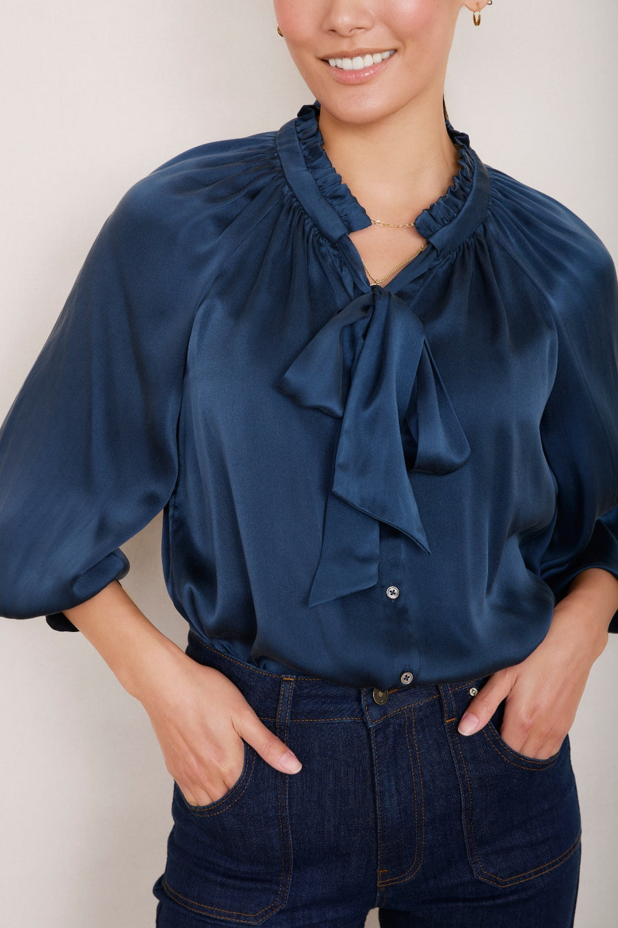 Clea Silk Blouse - Midnight