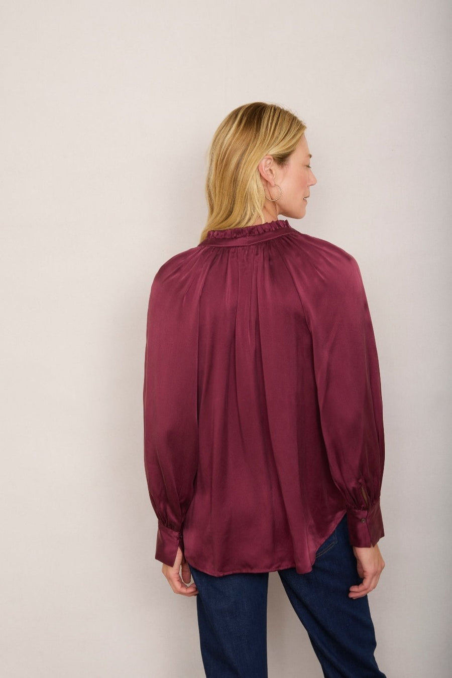 Clea Silk Blouse - Plum