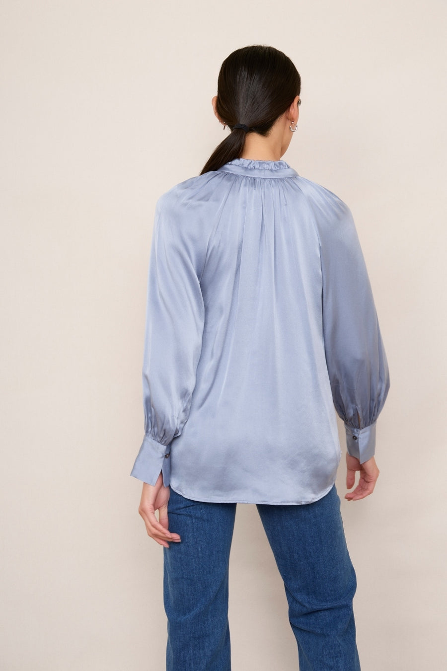 Clea Silk Blouse - Soft Blue