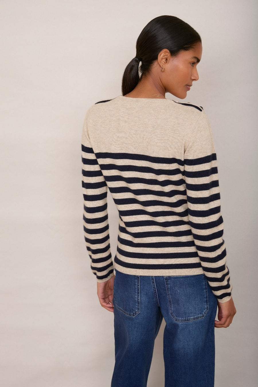 Clemence Jumper - Oat/Midnight Stripe