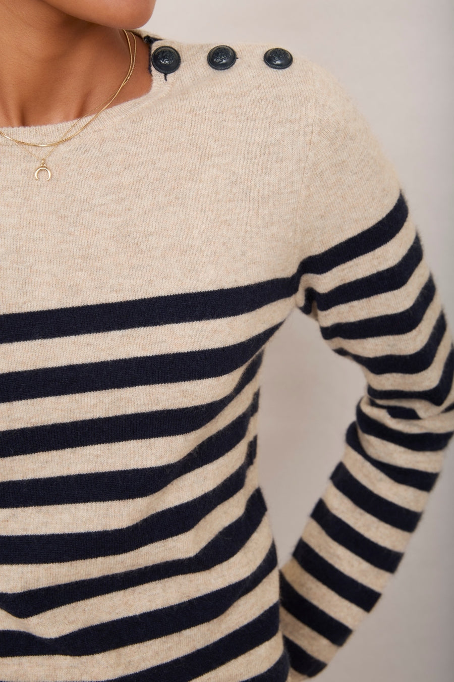 Clemence Jumper - Oat/Midnight Stripe