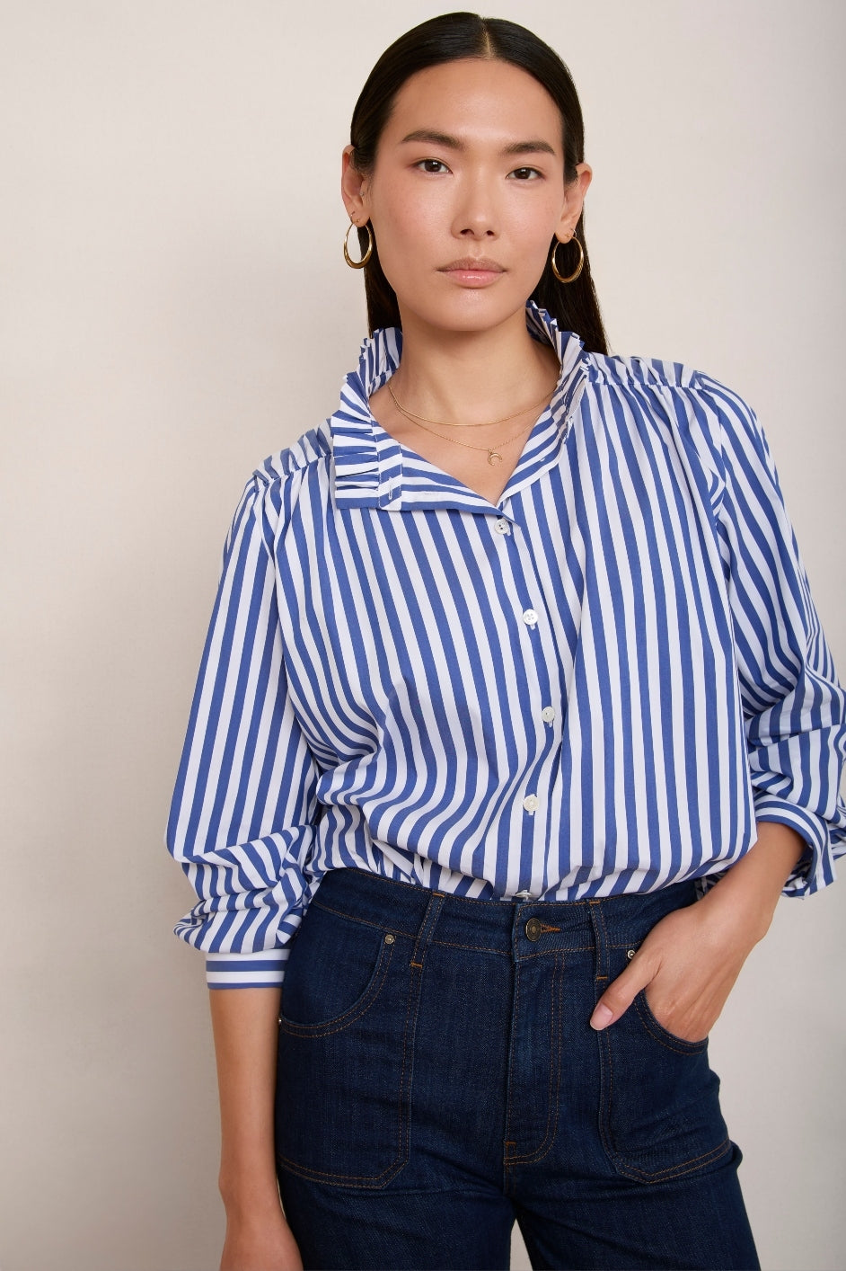 Clemmy Shirt - Blue Stripe