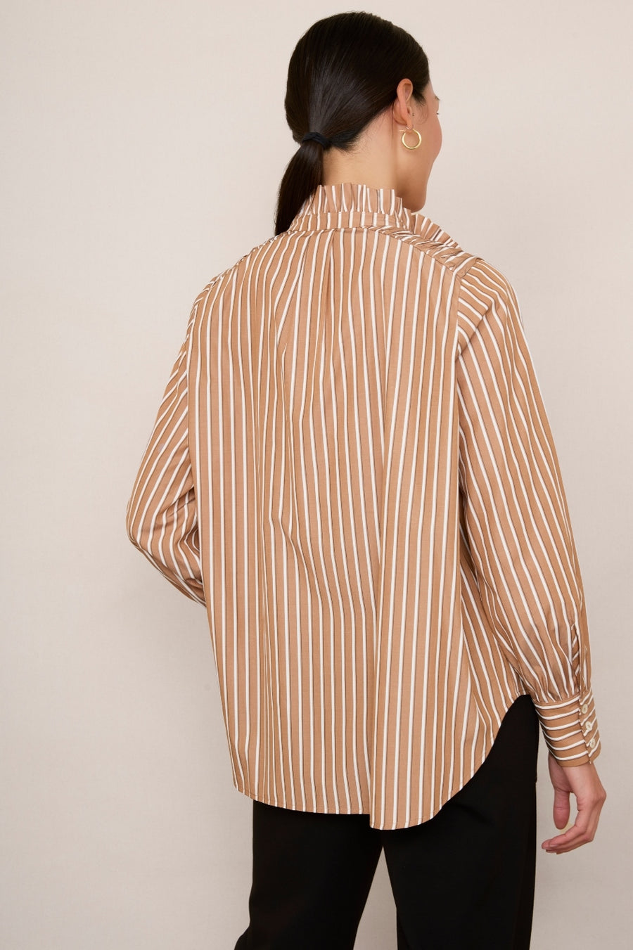 Clemmy Shirt - Coffee Stripe