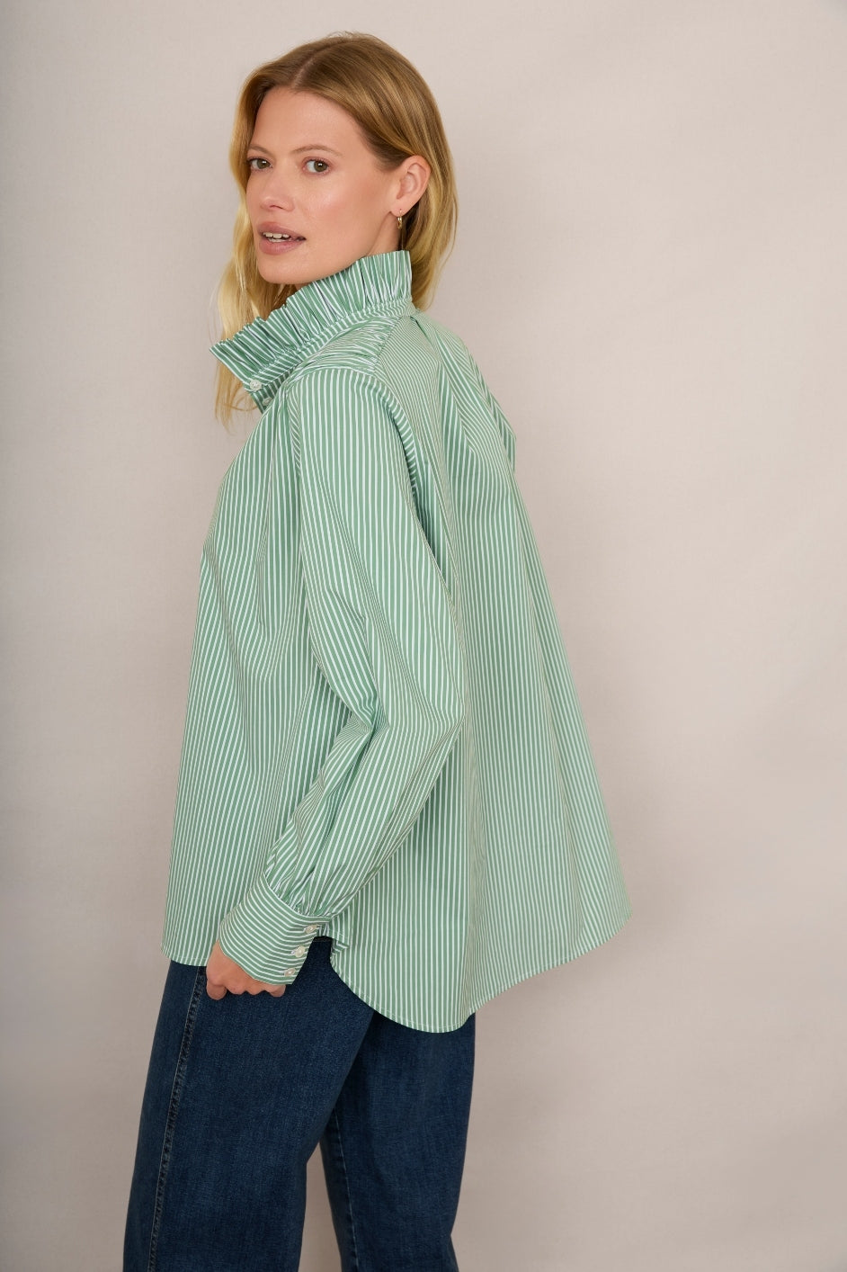 Clemmy Shirt - Green Stripe