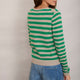 Cleo Cashmere Jumper - Parchment/Jade Green Stripe