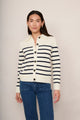 Cressida Knitted Jacket - Ecru/Midnight Stripe