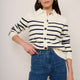 Cressida Knitted Jacket - Ecru/Midnight Stripe