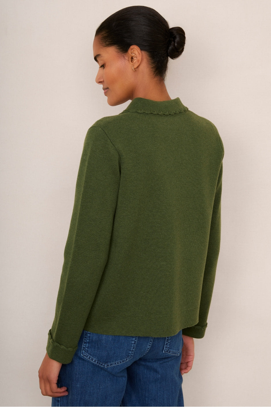 Cressida Knitted Jacket - Moss Green