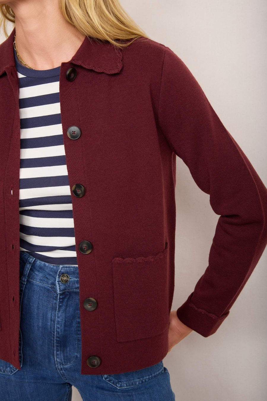 Cressida Knitted Jacket - Plum