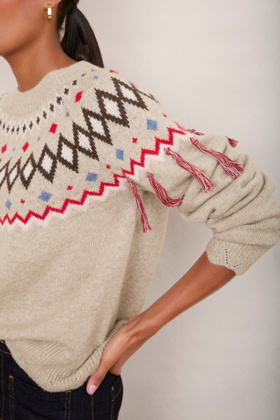 DB X Wyse Fairisle Jumper - Oat Marl