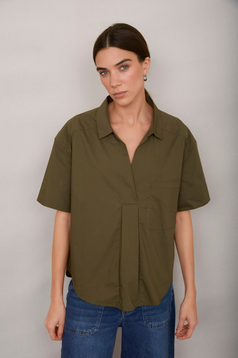 DB X Wyse Short Sleeved Cotton Shirt - Khaki