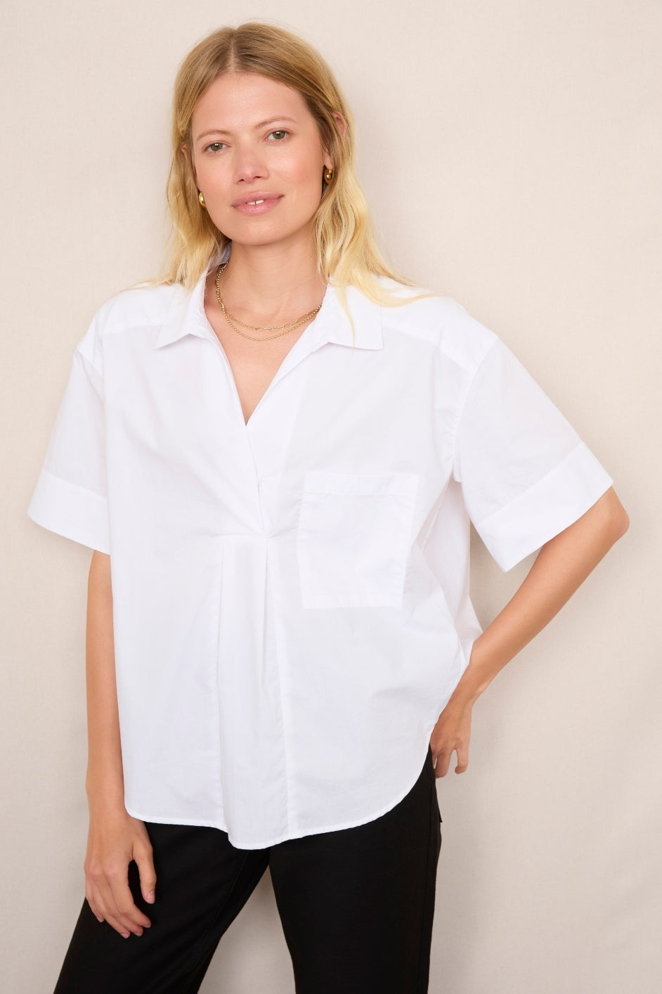 DB X Wyse Short Sleeved Cotton Shirt - White