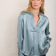 DB X Wyse Silk Satin Marcel Blouse - Pigeon