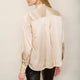 DB X Wyse Silk Satin Marcel Blouse - Oyster