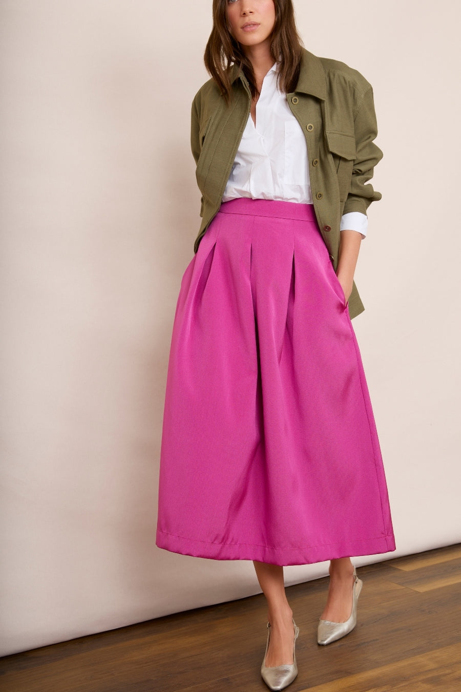 DB X Wyse Taffeta Skirt - Hot Pink